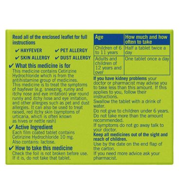 Boots Hayfever & Allergy Relief 10mg Tablets (30 Tablets)
