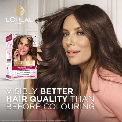 L’Oréal Paris Excellence Crème Permanent Hair Dye, Up to 100% Grey Hair Coverage, 5 Natural Brown