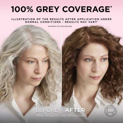 L’Oréal Paris Excellence Crème Permanent Hair Dye, Up to 100% Grey Hair Coverage, 6 Natural Light Brown