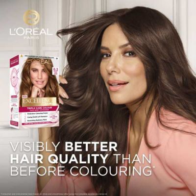 L’Oréal Paris Excellence Crème Permanent Hair Dye, Up to 100% Grey Hair Coverage, 6.3 Natural Light Golden Brown
