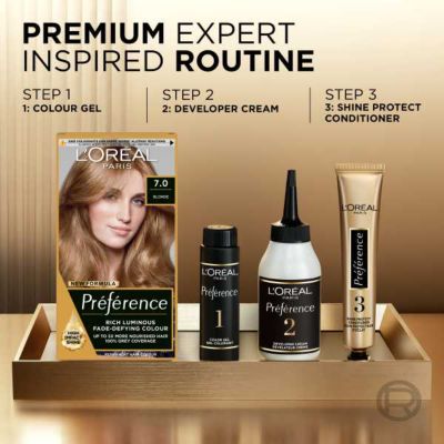 L’Oréal Paris Preference Permanent Hair Dye, Luminous Colour, Blonde 7.0, Luminous Colour