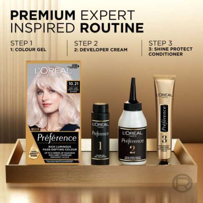 L’Oréal Paris Preference Permanent Hair Dye, Luminous Colour, Very Very Light Pearl Blonde 10.21