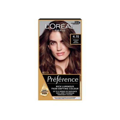 L’Oréal Paris Preference Permanent Hair Dye, Luminous Colour, Intense Deep Brown 4.15