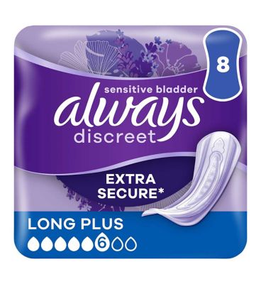 Always Discreet Incontinence Pads Plus Women Long Plus x8