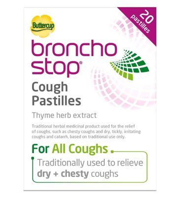 BronchoStop Cough Pastilles for Dry and Chesty Coughs - 20 Pastilles