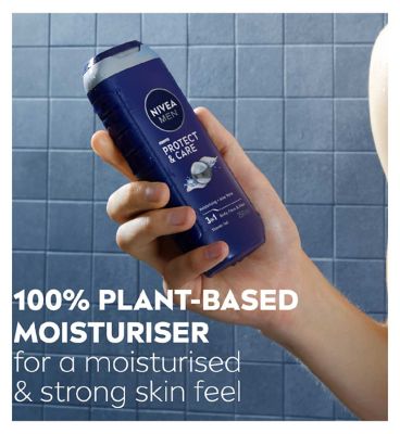 NIVEA MEN Protect & Care Moisturising Shower Gel with Aloe Vera for Body, Face & Hair 250ml