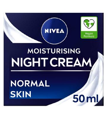 NIVEA 24H Moisture Moisturising Night Cream with Vitamin E for Normal Skin 50ml