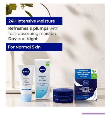 NIVEA 24H Moisture Moisturising Night Cream with Vitamin E for Normal Skin 50ml