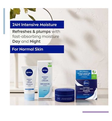 NIVEA 24H Moisture Moisturising Night Cream with Vitamin E for Normal Skin 50ml