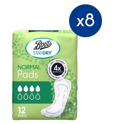 Staydry Normal Liners for Light to Moderate Incontinence 8 Pack Bundle – 96 Liners