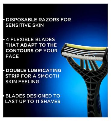 Wilkinson Sword Xtreme 3 Ultimate Men's Disposable Razors x 4, Men's Razor for Routine Shaving