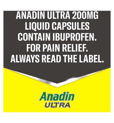 Anadin Ultra 200mg Ibuprofen - 16 Liquid Capsules