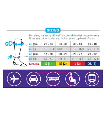 Neo G Travel and Flight Compression Socks Medium Black