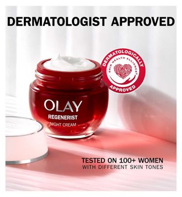 Olay Regenerist Night Face Cream Moisturiser with Anti-ageing Niacinamide and Peptides 50ml