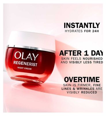 Olay Regenerist Night Face Cream Moisturiser with Anti-ageing Niacinamide and Peptides 50ml