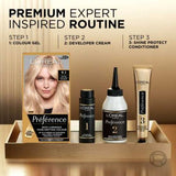L’Oréal Paris Preference Permanent Hair Dye, Luminous Colour, Light Ash Blonde 9.1