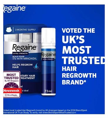 Regaine for Men Extra Strength Scalp Foam 5% w/w Cutaneous Foam - 12 months supply