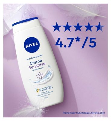 NIVEA Shower Cream Gel, Rich Moisture Sensitive, 250ml