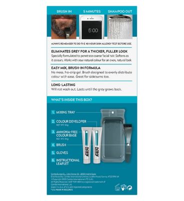 Just For Men Moustache & Beard Brush-In Colour Gel, Black
