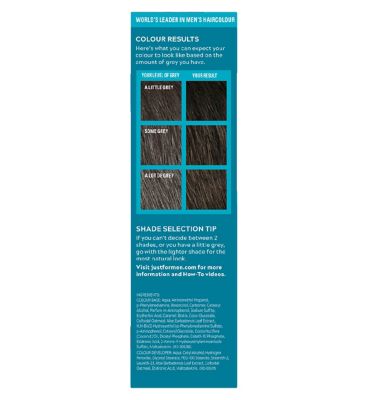 Just For Men Moustache & Beard Brush-In Colour Gel, Dark Brown - Black