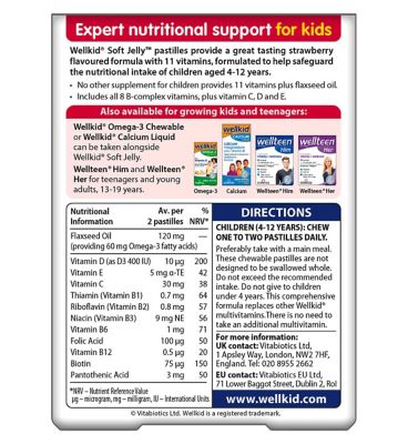 Vitabiotics WellKid Soft Jelly Strawberry Flavour - 30 Pastilles