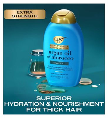 OGX Hydrate & Revive+ Argan Oil of Morocco Extra Strength pH Balanced Shampoo 385ml