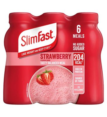 SlimFast Strawberry Flavour Shakes 6 x 325ml