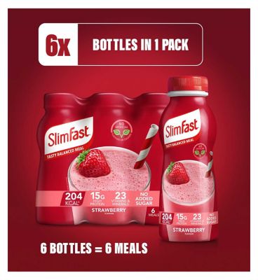 SlimFast Strawberry Flavour Shakes 6 x 325ml