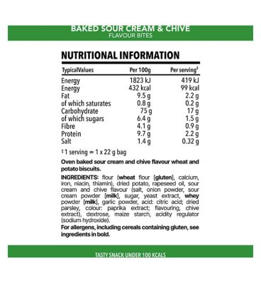 SlimFast Baked Sour Cream & Chive Flavour Pretzels - 23g