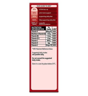 Bassetts Adult Multivitamins Raspberry & Pomegranate Flavour 30 Pastilles