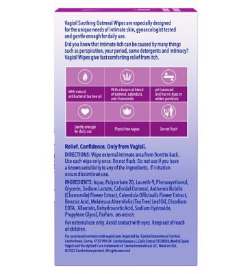 Vagisil Soothing Oatmeal Intimate Wipes – 12 pack