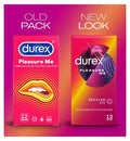 Durex Pleasure Me Ribbed & Dotted Condoms - Regular Fit -12 pack