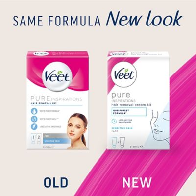Veet Pure Hair Removal Kit Face Sensitive Skin - 2 x 50ml
