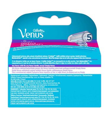 Gillette Venus Razor Blades, Extra Smooth Swirl 5 Blade Women’s Razor Blades X3