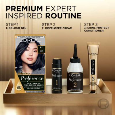 L’Oréal Paris Preference Permanent Hair Dye, Luminous Colour, Cool Black P11