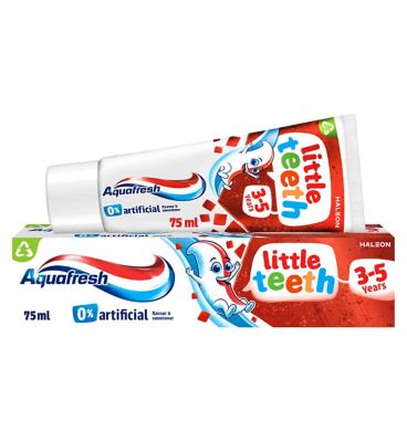 Aquafresh Kids Fluoride Toothpaste, Little Teeth Toothpaste, For Ages 3-5, 75ml