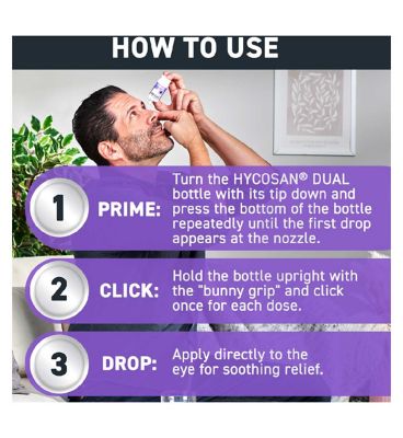 Hycosan Dual - Double Action Eye Drops with Hyaluronic Acid and Ectoin - Relief of Itchy, Burning or Dry Eyes Due to Allergens