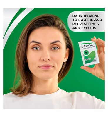 Optase Tea Tree Oil Eyelid Cleansing Wipes - for Daily Eyelid Hygiene & Relief for Tired Eyes - 20 Sterile Wipes