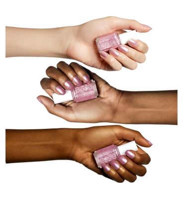 essie 514 Birthday Girl Gold Pink Glitter Nail Polish