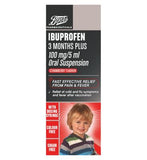 Boots 3 Months Plus Ibuprofen 100mg/5ml Oral Suspension Strawberry Flavour – 200 ml