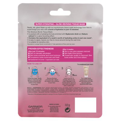 Garnier Moisture Bomb Sakura Hydrating Sheet Mask 28g
