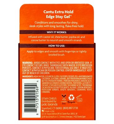 Cantu Shea Butter for Natural Hair Extra Hold Edge Stay Gel 64g