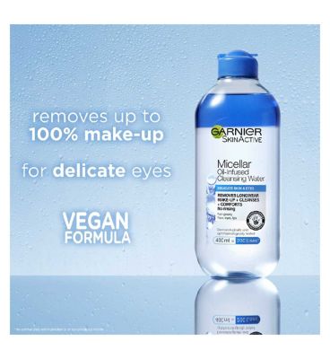 Garnier Micellar Water Facial Cleanser For Delicate Skin and Eyes, 400ml