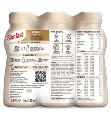 SlimFast Vanilla Shake - 6 x 325ml