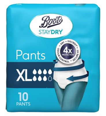 Boots Staydry Pants Extra Large - 120 Pants (12 x 10 Pants)