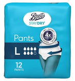 Boots Staydry Pants Large - 144 Pants (12 Pack Bundle)