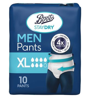 Boots Staydry Men XL Pants - 120 Pants (12 Pack Bundle)
