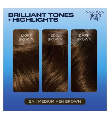 Clairol Nice'n Easy Crème Oil Infused Permanent Hair Dye 5A Medium Ash Brown 177ml