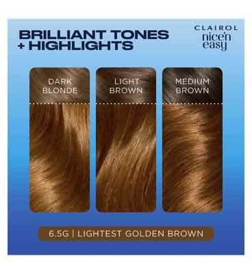 Clairol Nice'n Easy Crème Oil Infused Permanent Hair Dye 6.5G Lightest Golden Brown 177ml