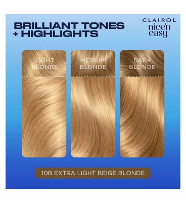 Clairol Nice'n Easy Crème Oil Infused Permanent Hair Dye 10B Extra Light Beige Blonde 177ml (Formerly Shade 9.5B)